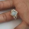 Hecheng Wish European & American Fashion Moonstone Antique Silver Ring for Women