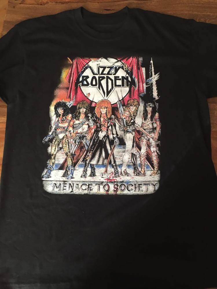 Rare Lizzy Borden - Menace to Society Band Gift For Fan T-shirt MD166 Unisex T-Shirt XL