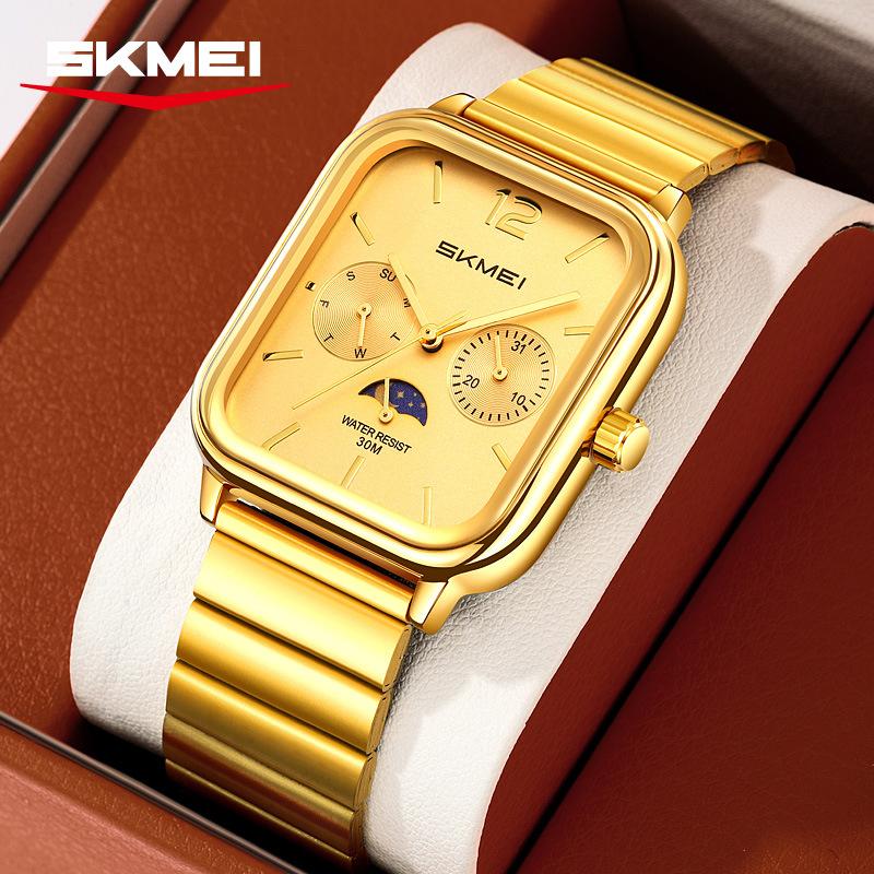 Fashion Waterproof Time Clock Wristwatches Business Movement Quartz Watches For Men Women Dress Watch Square Dial