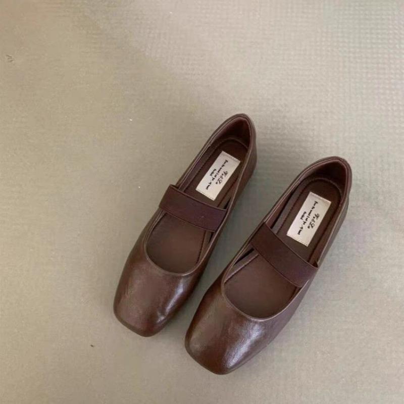 New Fashionable Women's Fashion Flat Shoes Square Head Shallow Mouth Soft Sole Comfortable Non-slip Wear Resistant Slip-on Shoes