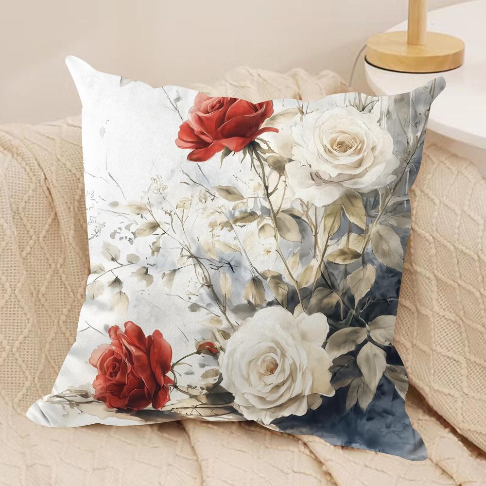Wild Flower Cushion Cover Soft Plush Fabric DoubleSided Printed Cushion Covers for All Seasons Modern HomeDecor Gift