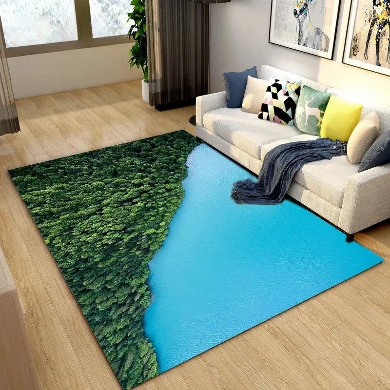 Beautiful Coastline Scenery Carpet for Living Room Bedroom Nursery Room,Outdoor Patio Garden Yard Decor Area Rug,Home Decor