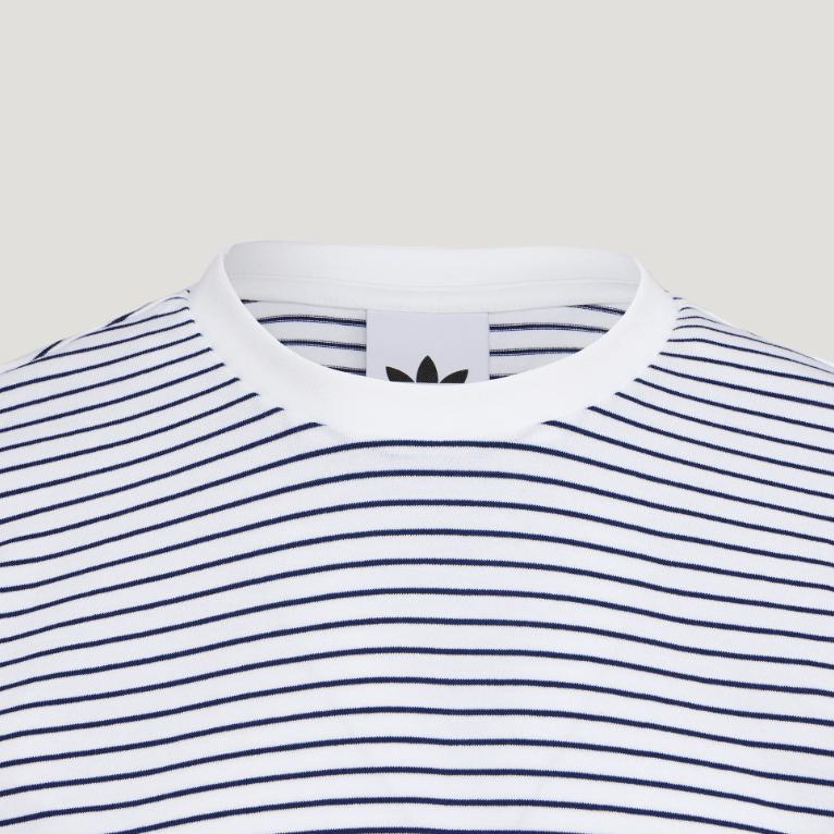 adidas Originals Skateboarding Yarn Dye Loose Striped Crew Neck Sports Short Sleeve T-Shirt Men Tops KY7975