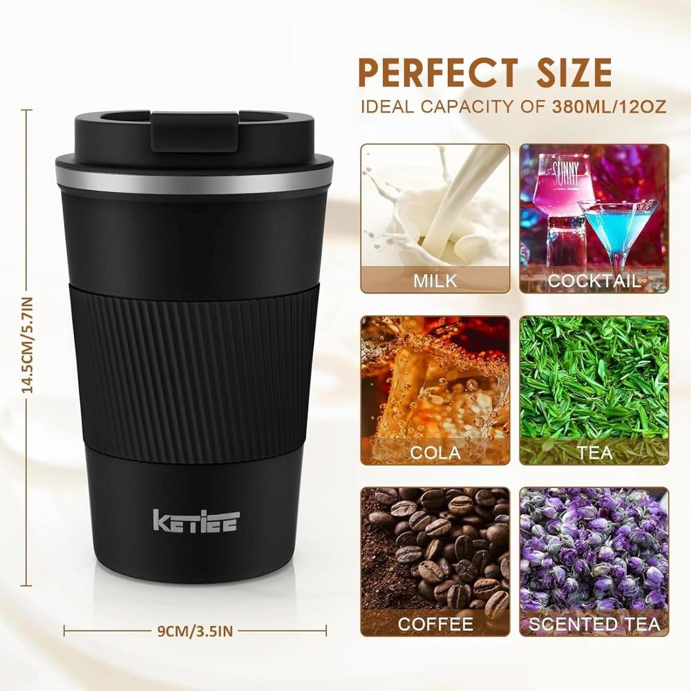 510ML Travel Mug Vacuum InsulatedCoffee Mug with Leak Proof Lid Stainless Steel Double Wall Reusable for Hot and Iced Coffee Tea