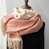 New Thick Tassel Scarf for Women Cat Print Imitation Cashmere Shawl Sun Protection Autumn and Winter Windproof Scarf