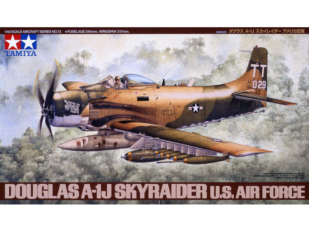 Tamiya Masterpiece Series US Air Force Douglas Skyraider Plastic Model 61073 1/48 No.73 A-1J