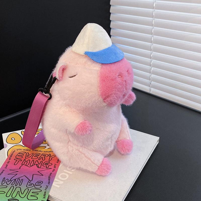 

Милый плюшевый рюкзак-капибара большой вместимости, сумка-кроссбоди капибара, сумка-тоут, мягкий школьный рюкзак капибара для девочек, подарки на день рождения