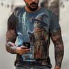 3D Printed Magical Poster Wizard Cat T Shirt For Men Funny Cute Animal Pattern
