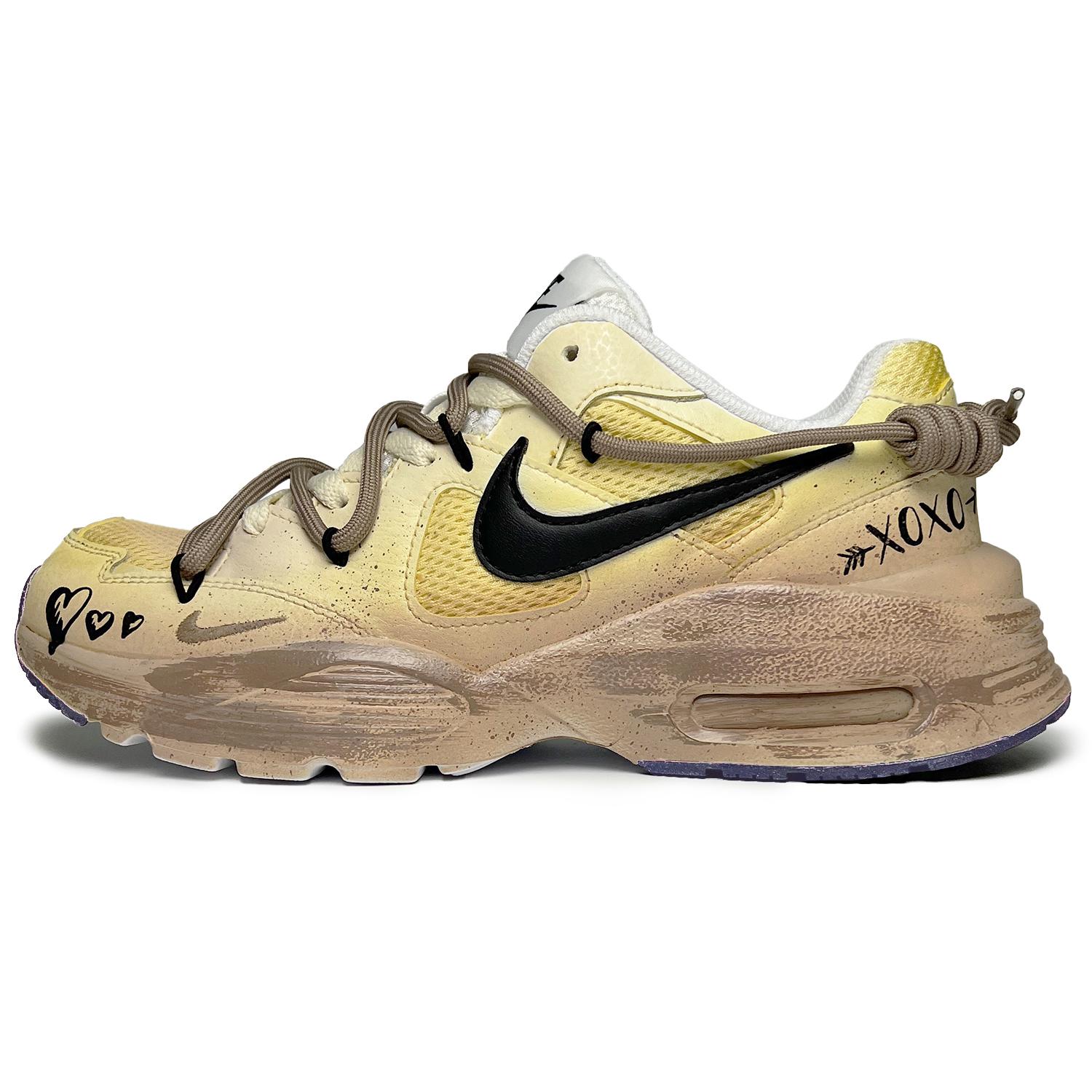 

Nike Air Max Fusion Slip Resistant Abrasion Resistant Low top Running Shoes Women s Yellow White CJ1671-105(Team285-) 41