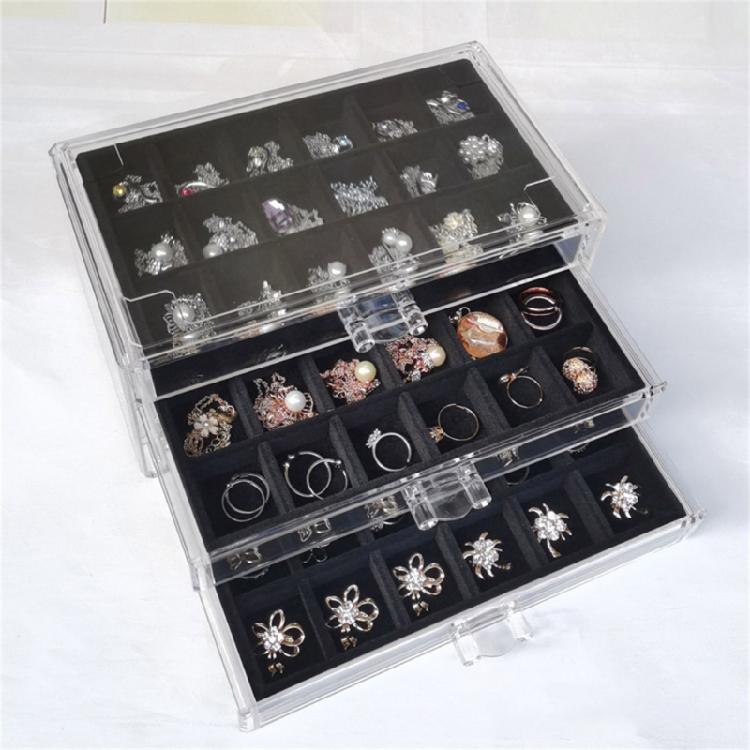 Multipurpose Fabric Jewelry Storage Tray Stackable Display Organizers Protective Jewelry Case for Pendant Jewelry Rings