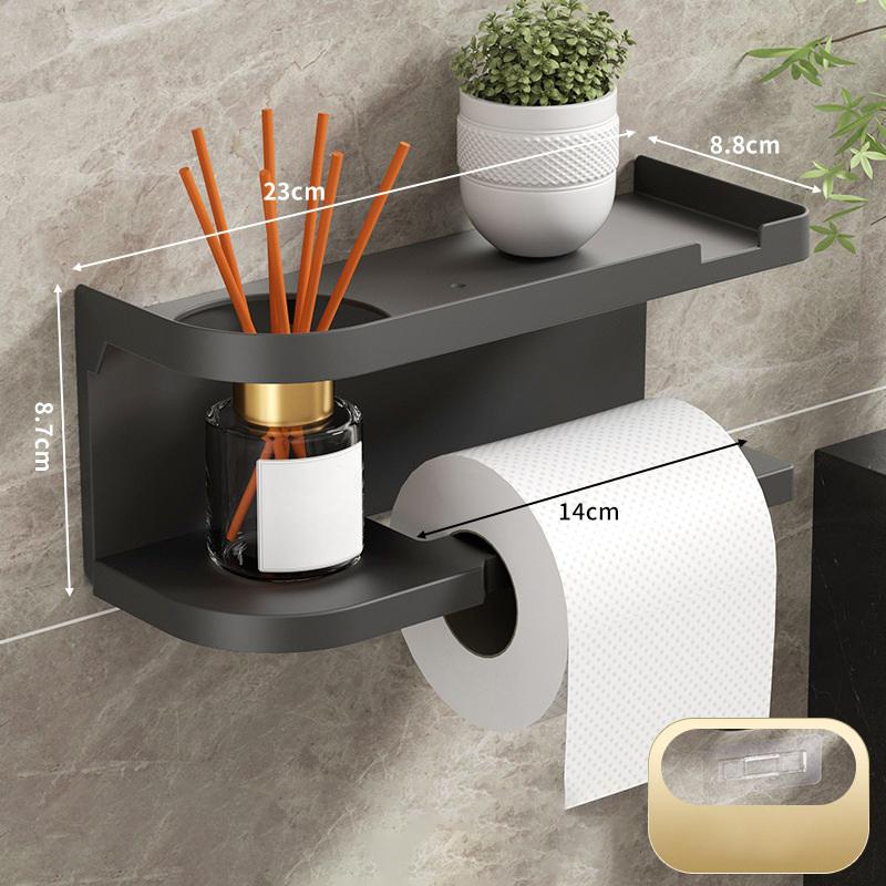 

1pc Toilet Paper Holder, Plastic Storage Rack, Kitchen Towel Holder, Seasoning Bottle, Bathroom Wall Roll Paper