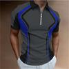 Men's striped polo shirt, short sleeved T-shirt, men's breathable top, business collar streetwear, high-quality luxury brand