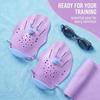 VBSJAH Silicone Swim Hand Paddles Adjustable Straps Swimming Training Aid for Adults Kids Purple 1 Pair