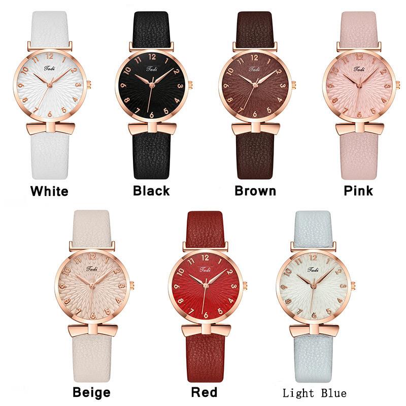 Pu Leather Strap Wristwatch Quartz Watches for Women Clock Watch Gift