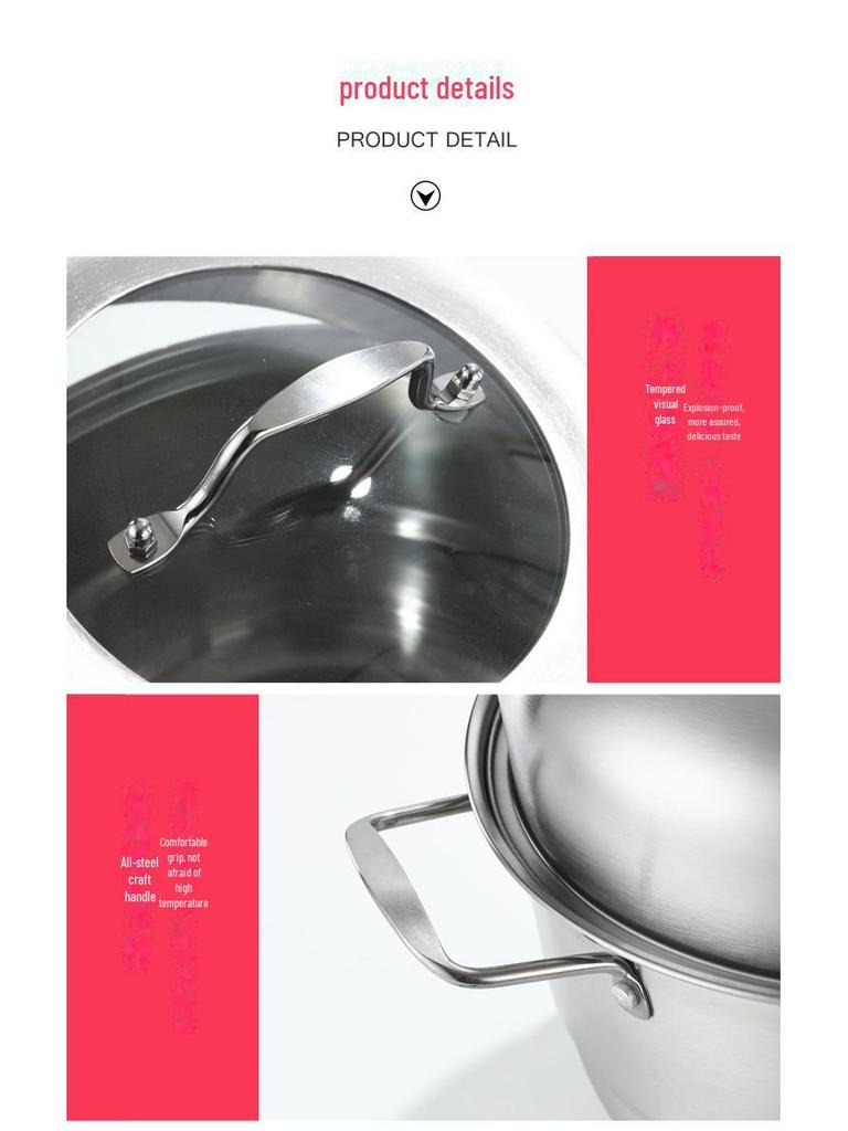 28cm Multi-Function Stainless Steel European Steamer with Double Grate and Soup Pot