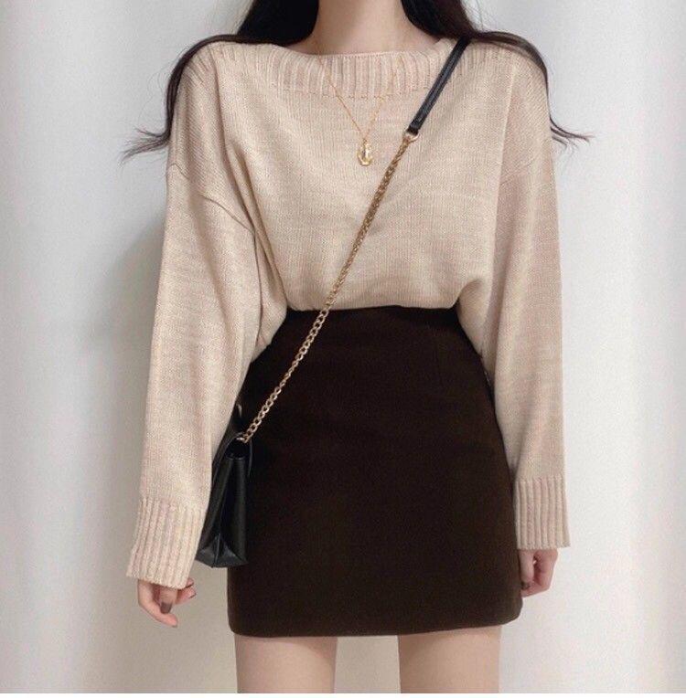 2025 Autumn/Winter Woolen High-Waisted A-Line Mini Skirt - Korean Style, Slimming, Versatile, College Chic, Anti-Exposure.