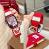 Year of the Horse Red Nylon Watch Band for Apple S11, Magnetic Buckle, Cute Design, Compatible with Series 10/9/8/7
