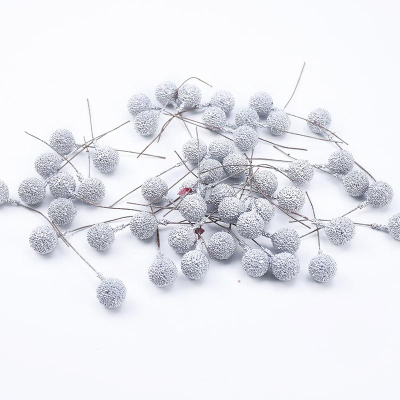 

30/50Pcs Cheap Artificial Fruit Foam Stamen Cherry Gold Silver Flowers DIY Christmas Craft Decor Box Wedding Home Party Supplies 30 Pieces срібний