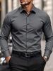 Elegant Formal Long-sleeve Patterned Men's Shirt, Ideal for Office and Daily Wear.