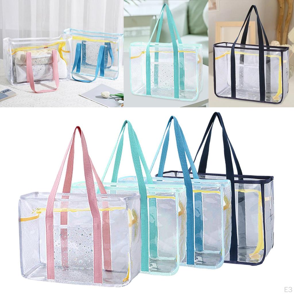Clear Tote Bag Beach Thick PVC Female Transparent Shoulder Women Handbag