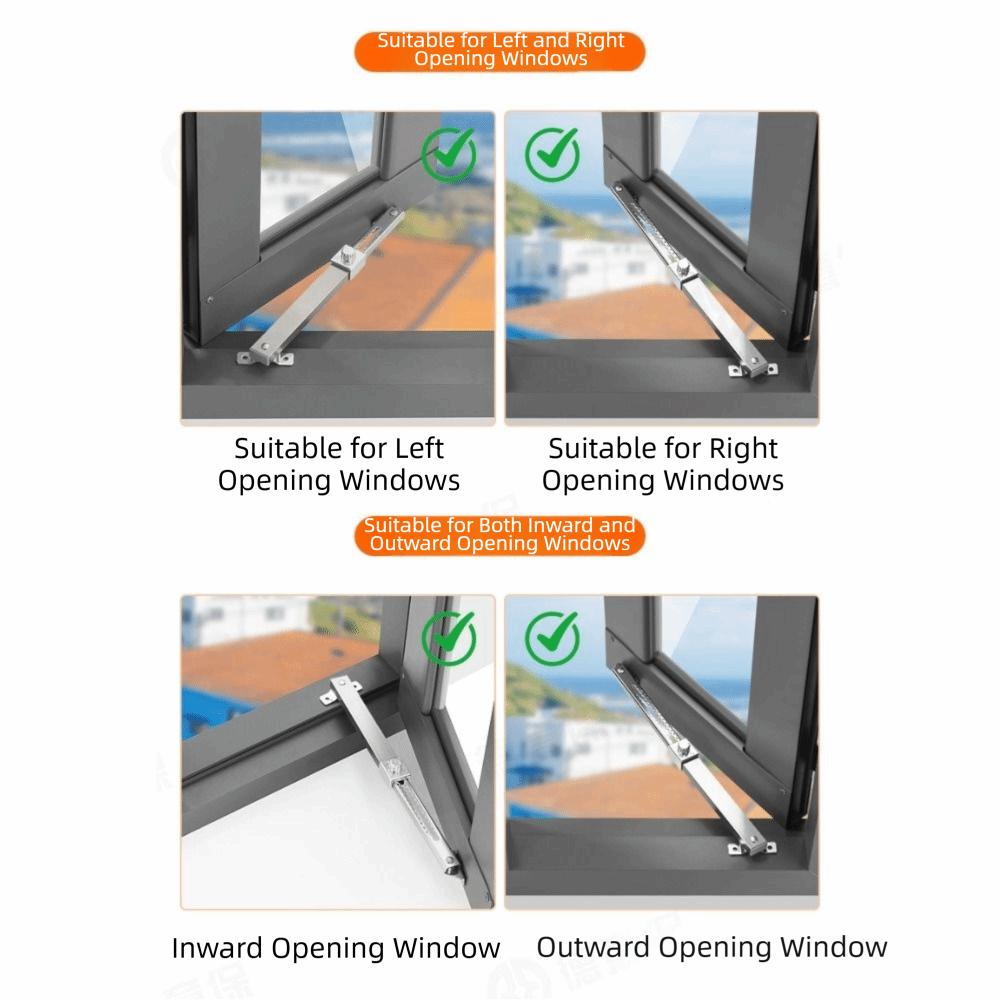 Telescopic Wind Support Stainless Steel Window Restrictor 1 Pcs Sliding Support Casement Window