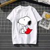 Snoopy Printing Cotton T-shirt Animation Cartoon Men and Women with The Same Loose Pure Cotton Cute Pure Cotton Top