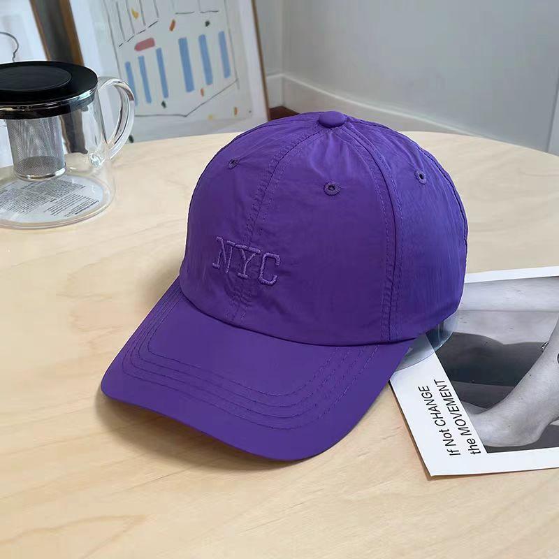 Korean-style spring/summer lightweight baseball cap with letter embroidery, quick-drying fabric, and bright colors, suitable for women and students