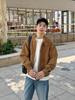 Unisex Retro Faux Suede Harrington Jacket for Fall/Winter - Casual, Versatile Design