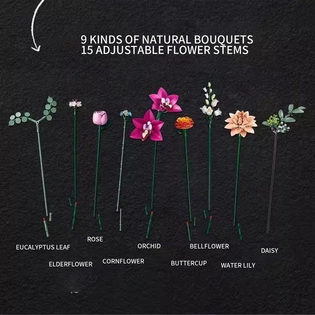 Rose Bouquet BuildingBlocks, Girl'S Gift, Everlasting Flower, Educational Assembly Toy