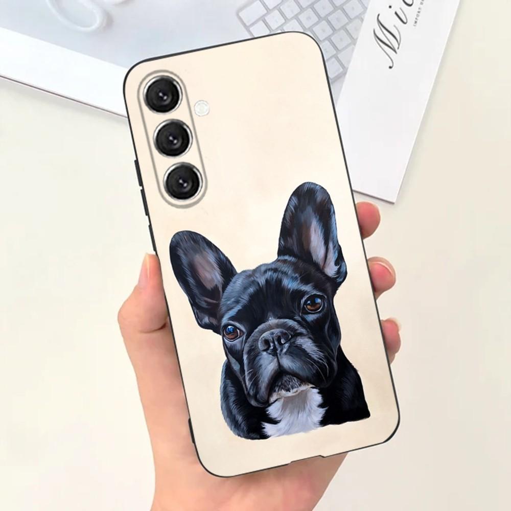 French Bulldog Dog Pet Phone Case For Samsung S25,S24,S21,S22,S23,S30,Ultra,S20,Plus,Fe,Lite,Note,10,9,5G Black Cover
