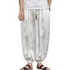 Herrenhose Laternenhose Hippie Boho Baggy Drachenmuster Locker Knöchelbündchen Weich Atmungsaktiv