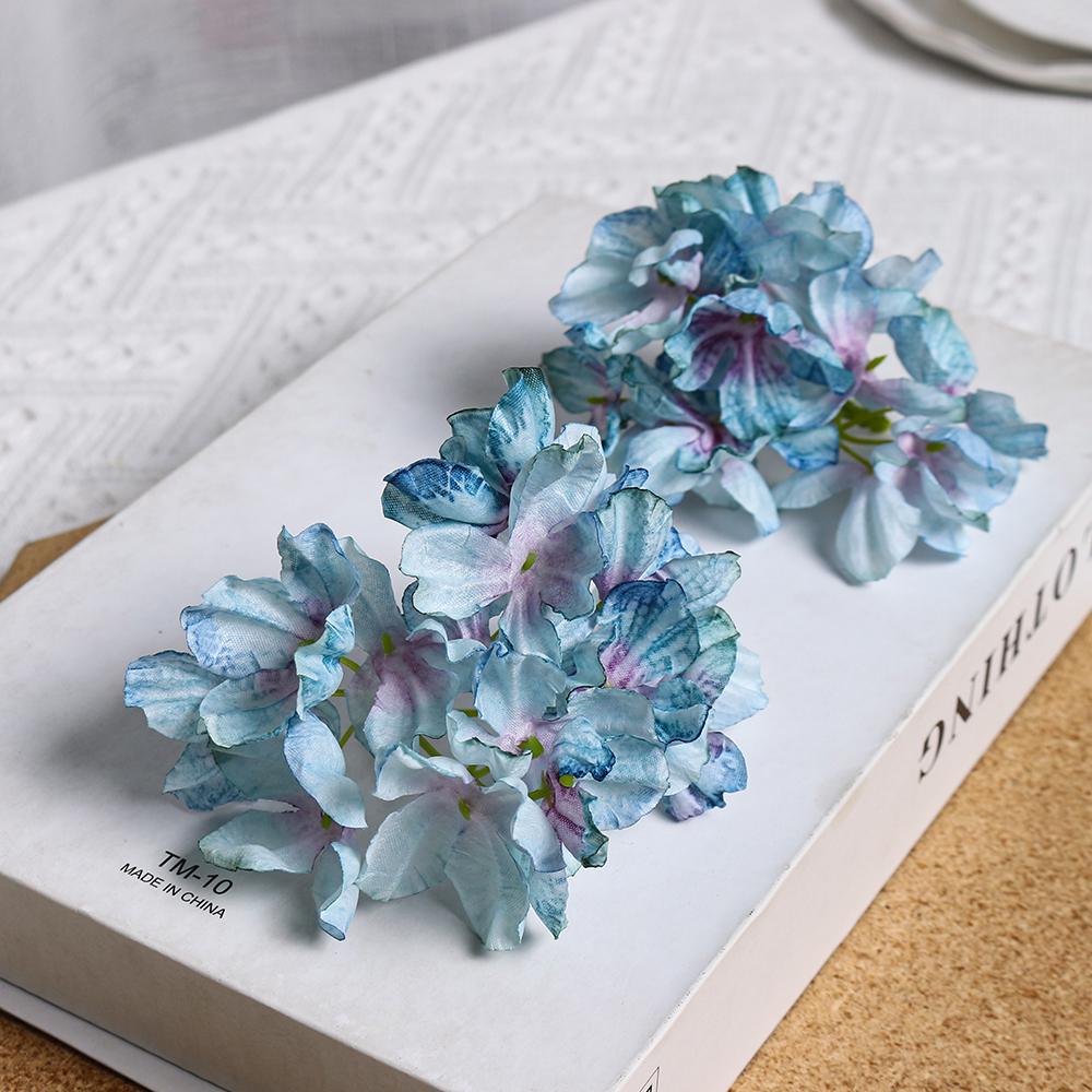 Künstliche Hortensienblüten mit verbrannten Rändern: Seide DIY Antiker Stil Hanfu Kopfschmuck Zubehör