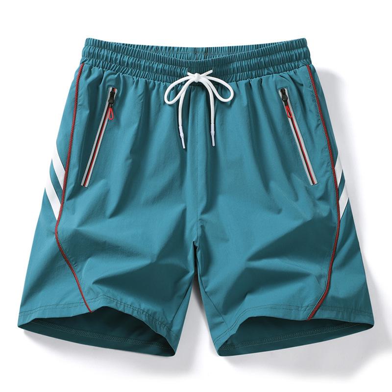 Summer Beach Pants Men's Ice Silk Loose Sports Breathable Casual Printed Shorts Nylon Five Quarter Pants Men