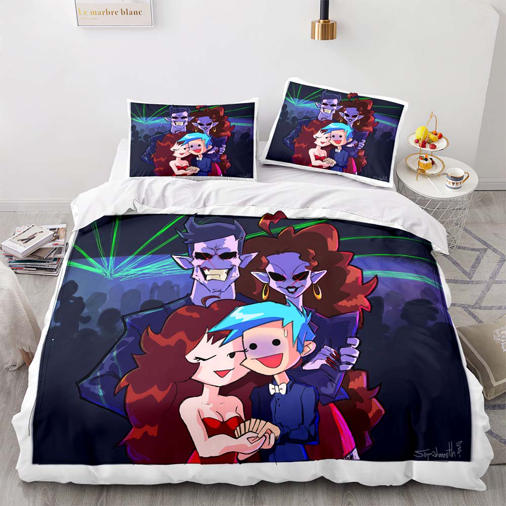 3D Print Anime Friday Night Funkin Bedding Set Single Twin Full Queen King Size Kawaii Bed Set Adult Kid Bedroom Duvetcover Sets