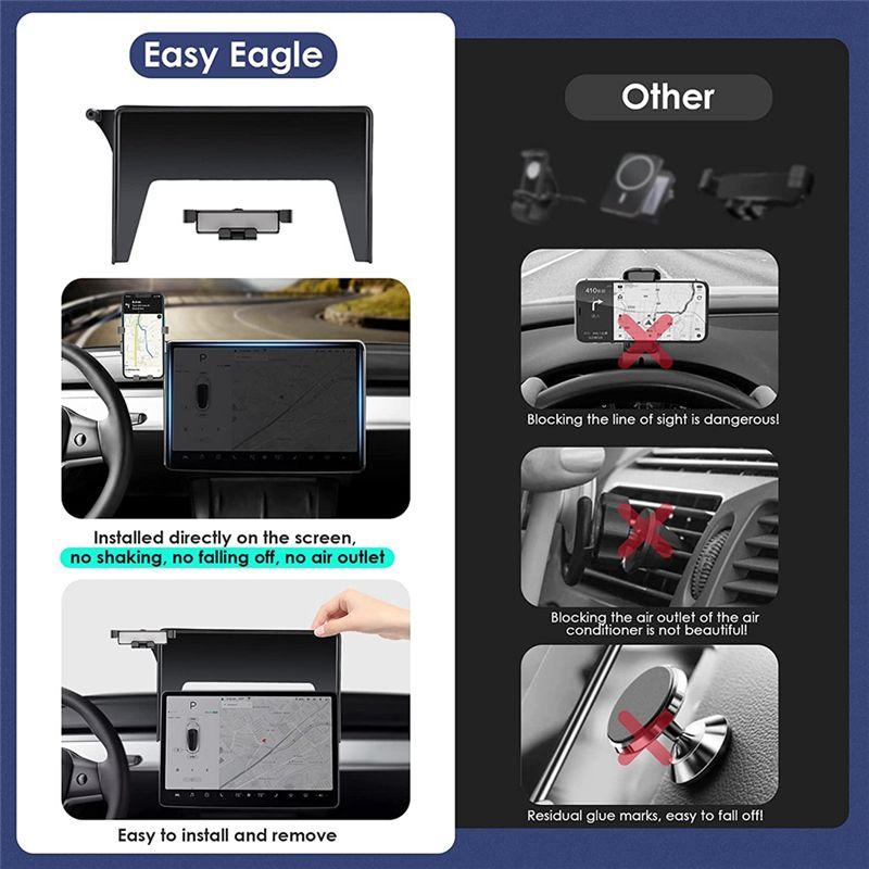 Cellphone Mount For Tesla Model 3 Model Y, Dashboard Phone Holder Stand 360° Rotation Adjustable Accessories