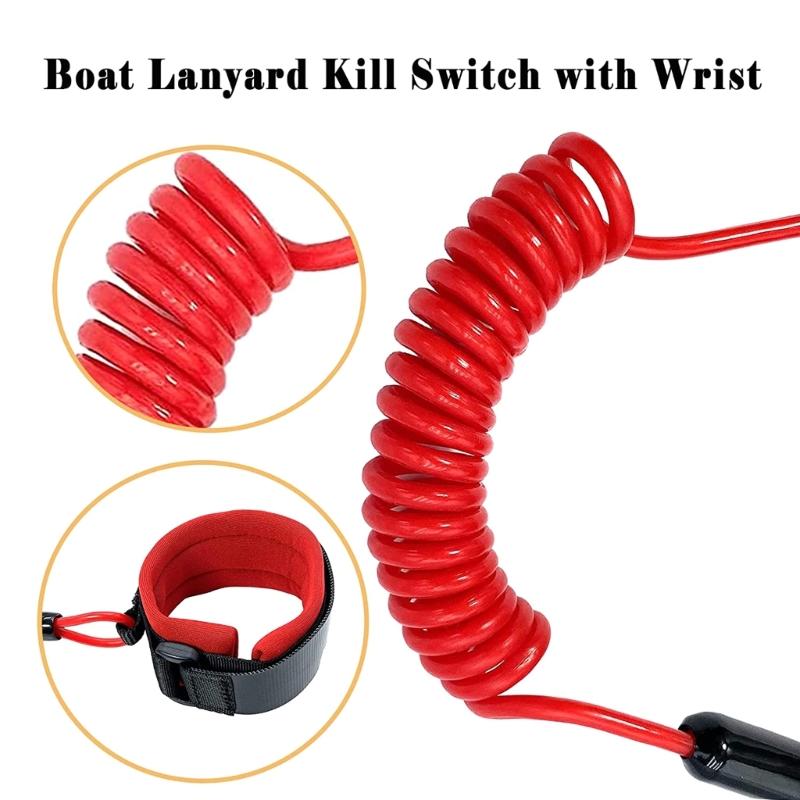 Spínač nouzového zastavení lodního motoru Výměna bezpečnostní šňůry pro přívěsný motor o délce 160 cm/63 palců