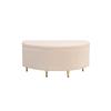 Upholstered Bench - MUVOE - 90 X 40 X 42 Cm - Beige Velvet - Integrated Storage - Elegant Design