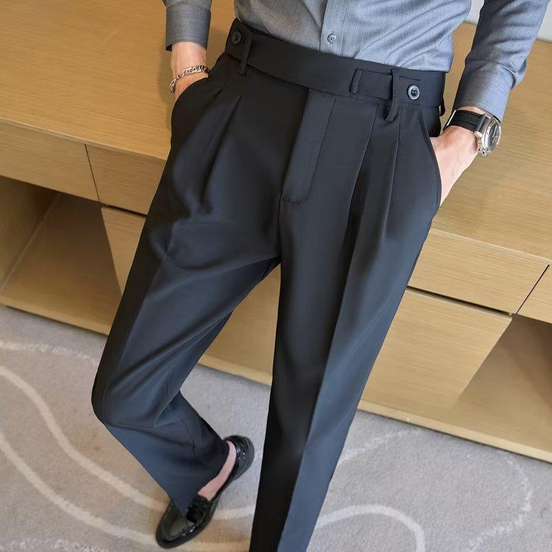 Bügelfreie Herrenhose High-End Slim Fit Schwarz - Casual und Business Trend