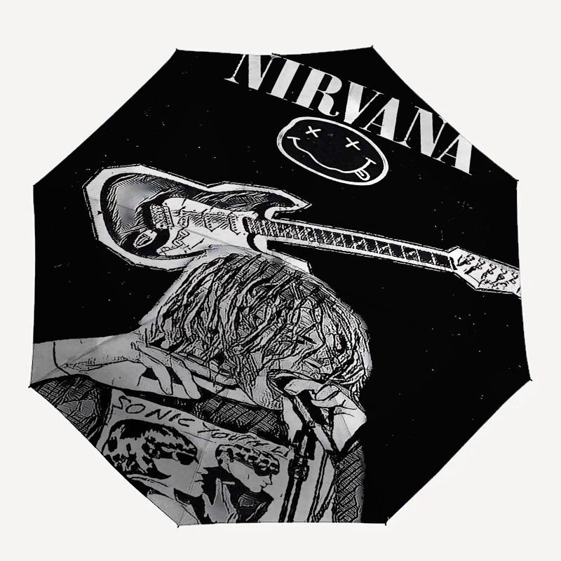 

1pc SONIC YOUTH Automatic Open Close Umbrella with 8-Rib Windproof Canopy Compact Portable Travel Umbrella10305