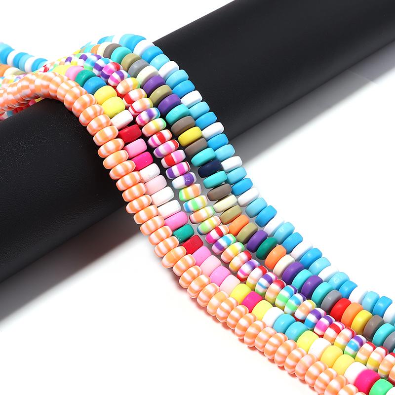 1 String Flat Round Soft Beads Colored Pottery Hole 2mm Spacer Bead For Diy Bracelet Necklace Women Jewelry Accessories Supplies