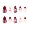 Burgundy French Bow Press-on Cherry Nail Art Tips - Hot Selling Solid Color Nails