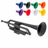 pInstruments pTrumpet Bb Plastic Wind Instrument, Made of Lightweight and Durable ABS with Bio-Coated Antibacterial Coating, Black, PTRUMPET1BLK, Incl