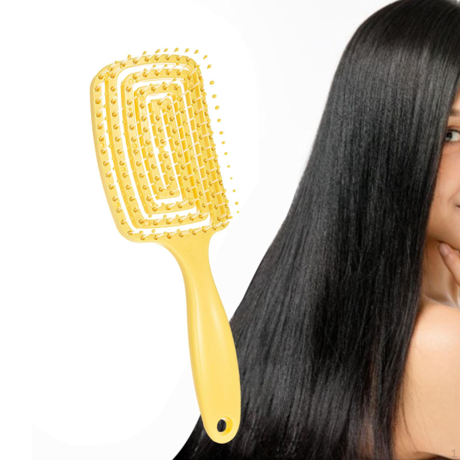 

Detangler Brush Paddle with Hair Cleaning Tool Household Styling жовтий