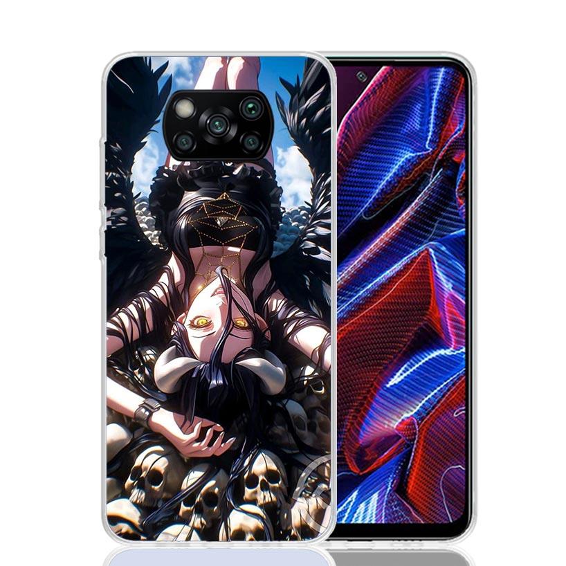 Albedo Overlord Anime Phone Case For Xiaomi Poco X7 X6 X5 Pro F7 Ultra Redmi 15C 15 13 13C 12 12C 10 10A 10C 9 9A 9C 9T Cover Po