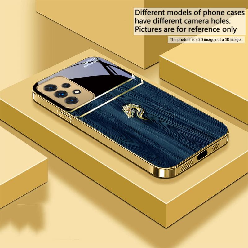 Brilliant Golden Dragon For Samsung A 31 32 A33 A34 35 14 A15 13 16 25 26 50 52 53 54 55 56 70 71 72 73 Golden Glass Phone Case