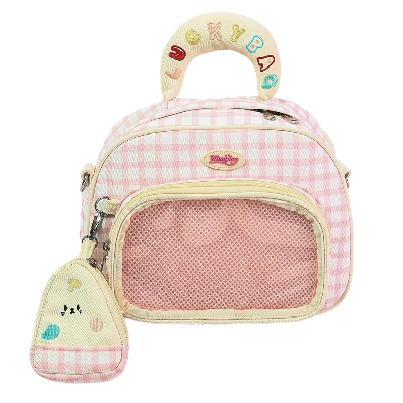 Plaid Ita Mochila Original Preppy Style Transparent Mochilas Large Capacity Backpack Versatile School Bag Letter Bags for Woman