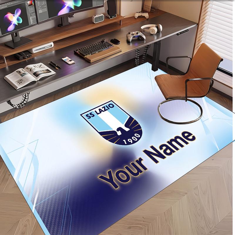 Personalized Crystal Velvet Carpet Lazio FC Pattern Non Slip Floor Rug