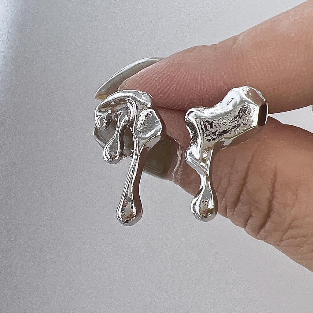 Koreanische Mode Blaue Kristall Achteckige Anhängerohrringe für Damen Einfache Metall Kreuz Hängeohrringe Charme Schmuck Geburtstagsgeschenke