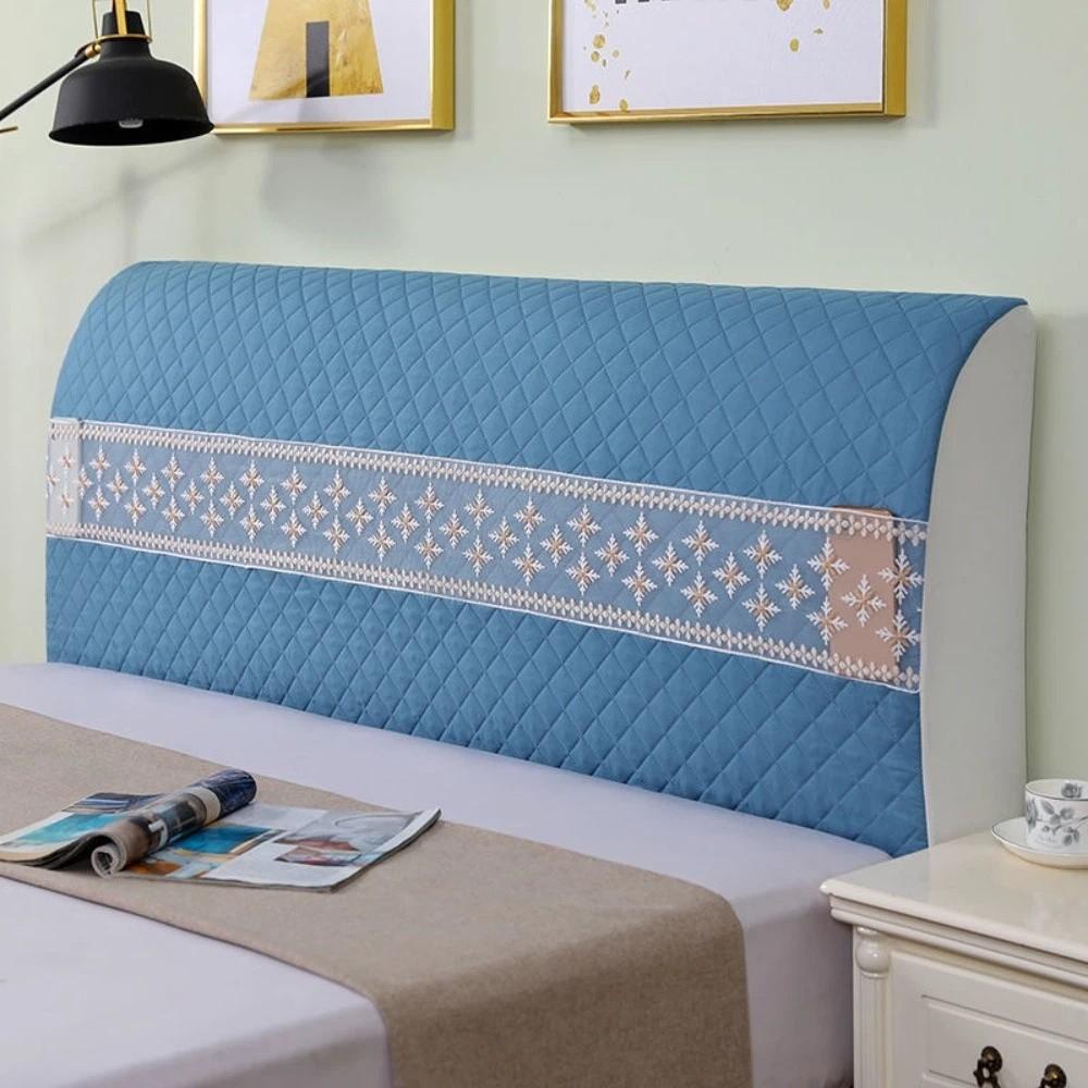 

Comfortable Headboard Cover Elegant Bed Head Slipcover Stylish Dust Protection Cover Guest Room 47.24in синий