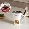 Kreative Schokoladen-Käsefondue-Tasse mit Gabel Keramik-Hot-Pot-Tasse für Dessertliebhaber
